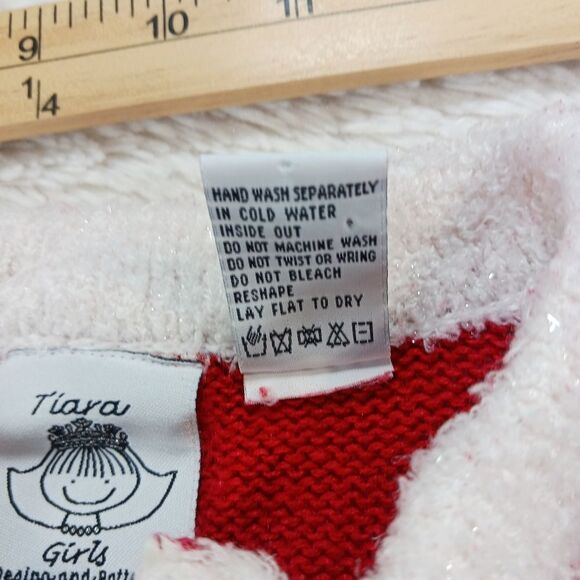 Tiara Girls Appliqué Embellished Zip-Up Christmas Santa Knit Sweater XS/CH-4 - Picture 3 of 10